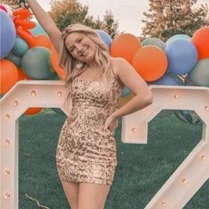 Winter formal dress, Windsor, rose gold, Medium, worn once